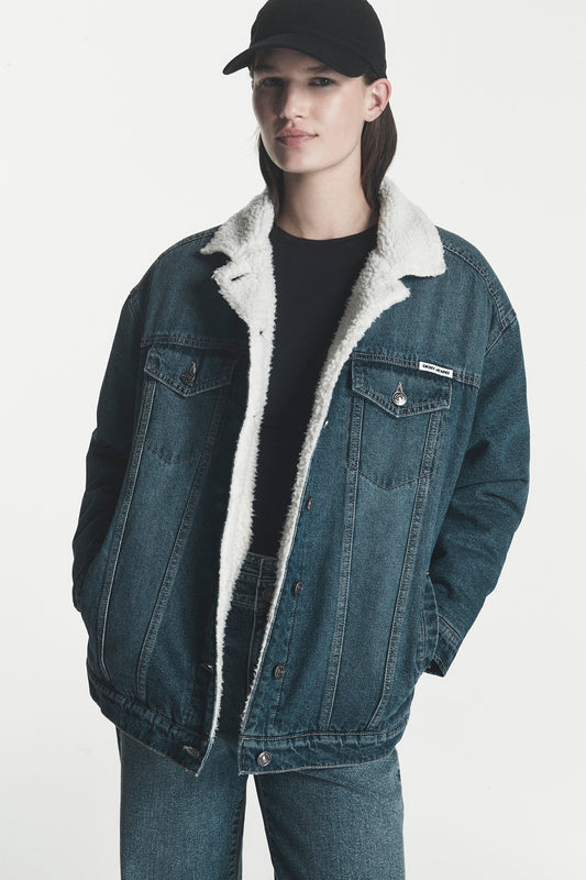 Sherpa Collar Denim Trucker Jacket