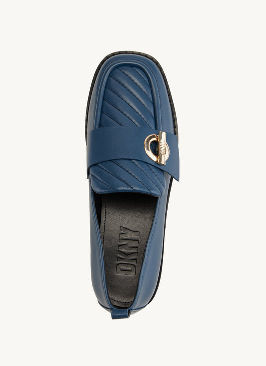 Krissa Quilted Loafers - Blue