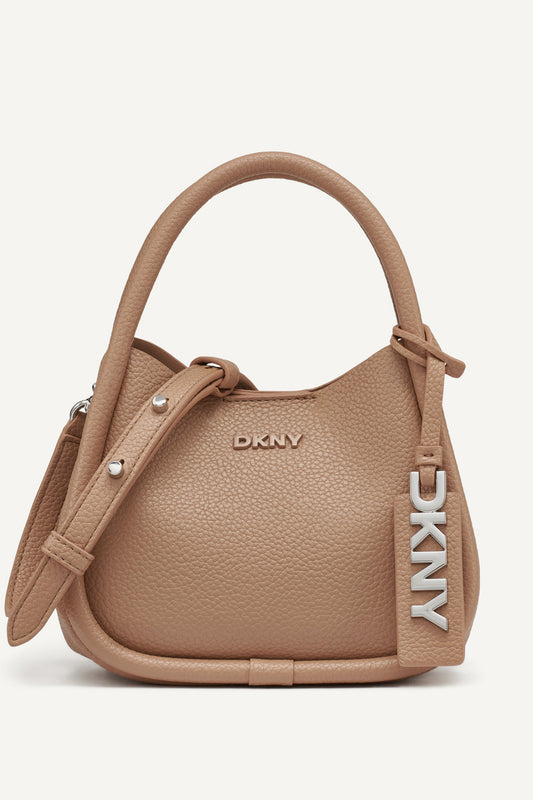 DKNY CAPRI HOBO CROSSBODY BAG BEIGE