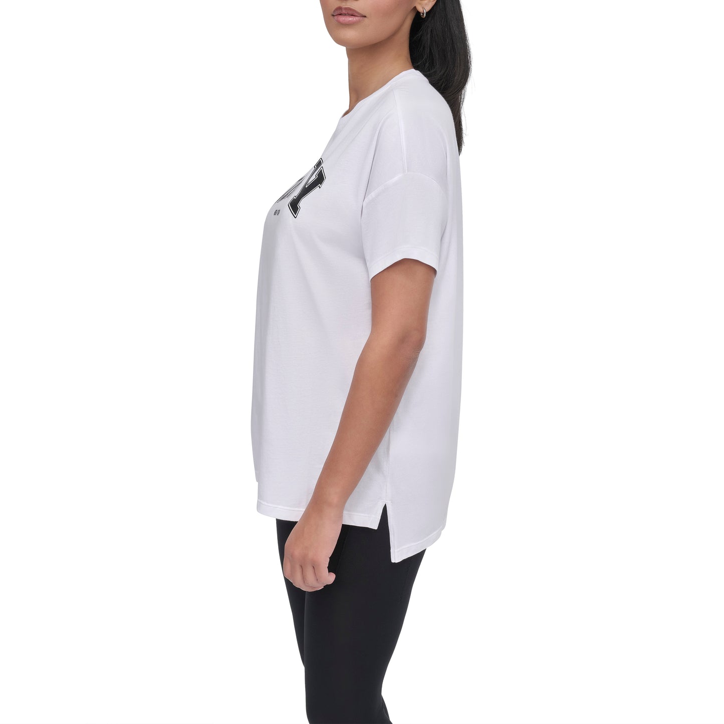 ARCHED VARSITY GLITTER LOGO LEGGING TEE