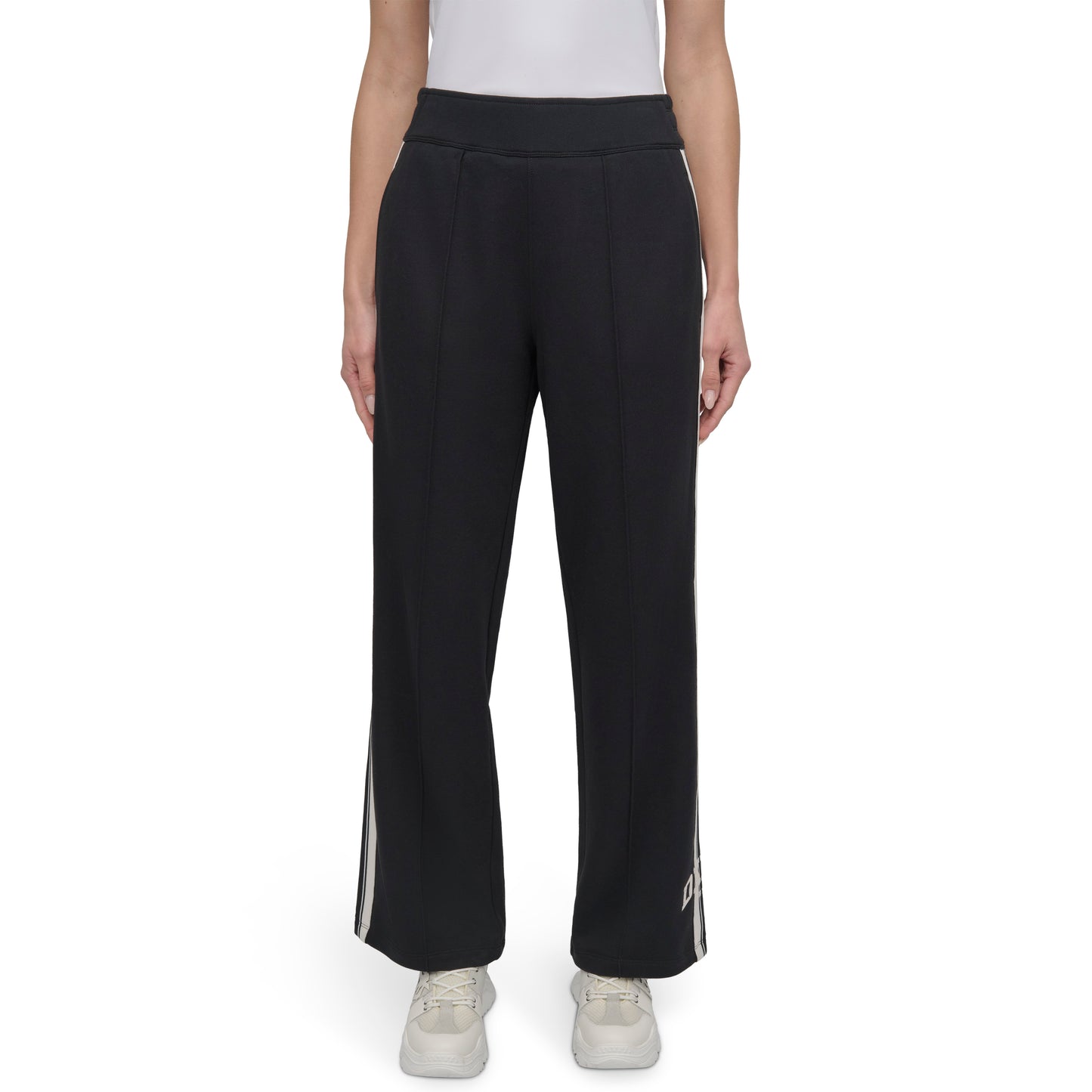 DISTRESSED VARSITY LOGO 31" TRACK PANT WITH POCKETS