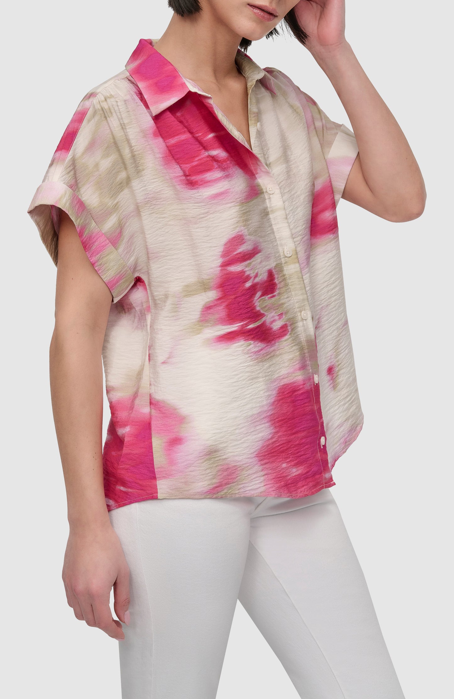 SHORT SLEEVE PRINTED COTTON SHIRT