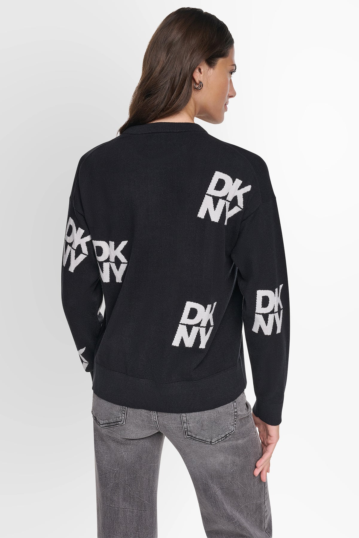 LONG SLEEVE INTARSIA RHINESTONE