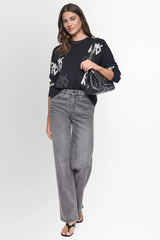 LONG SLEEVE INTARSIA RHINESTONE