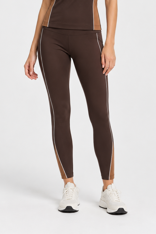 COLORBLOCK PIPING HIGH RISE PANTS