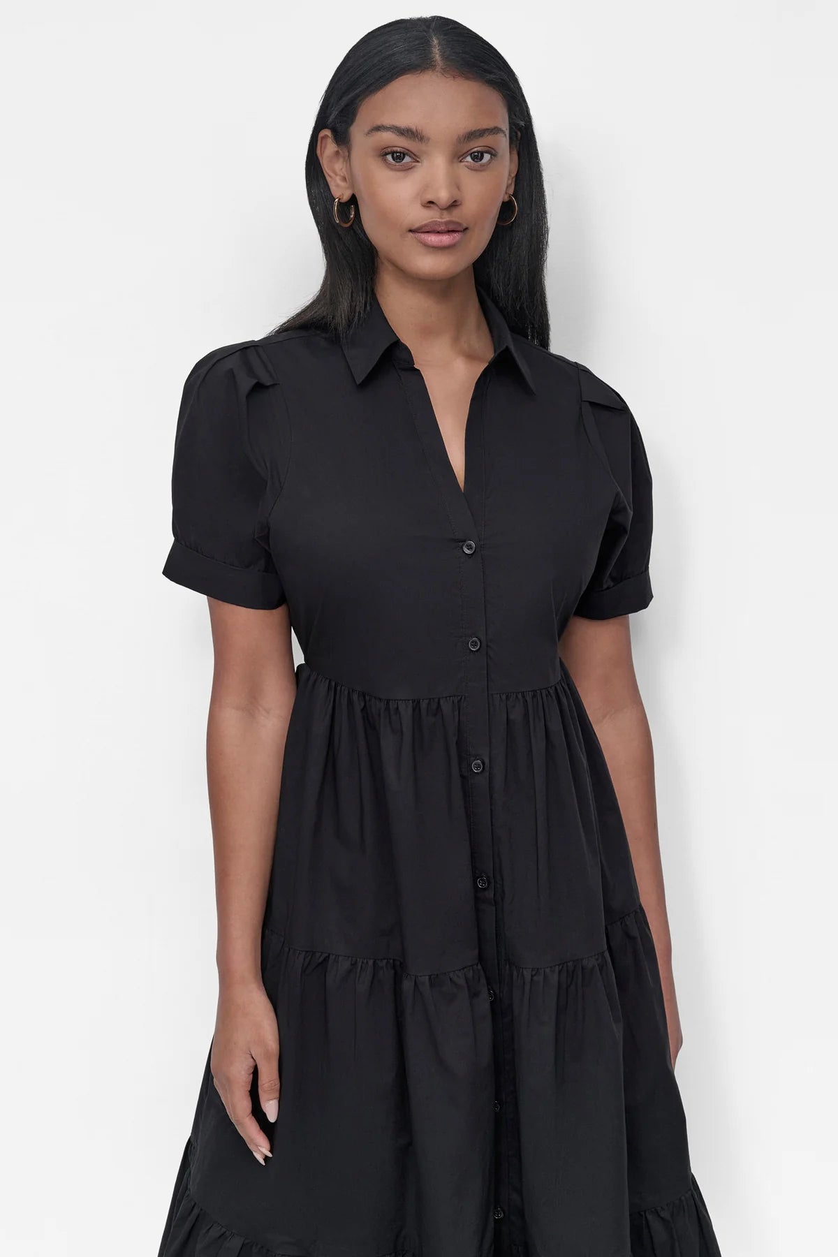 BUTTON FRONT POPLIN