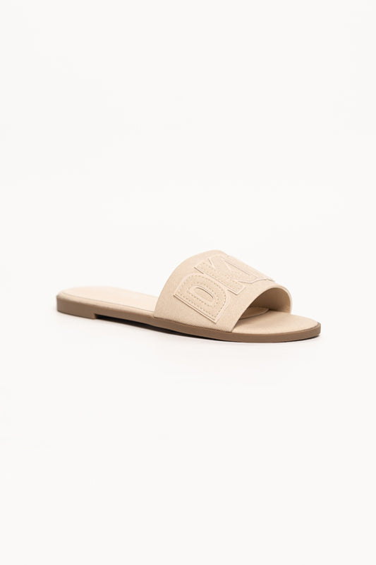 DKNY WILLOW FLAT SLIDE BEIGE