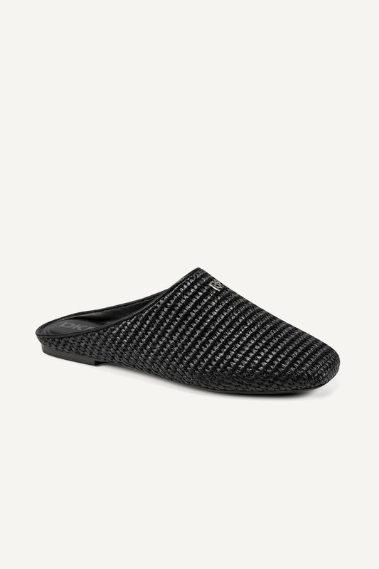 حذاء دلمار مسطح مفتوح من الخلف بقصة عريضة