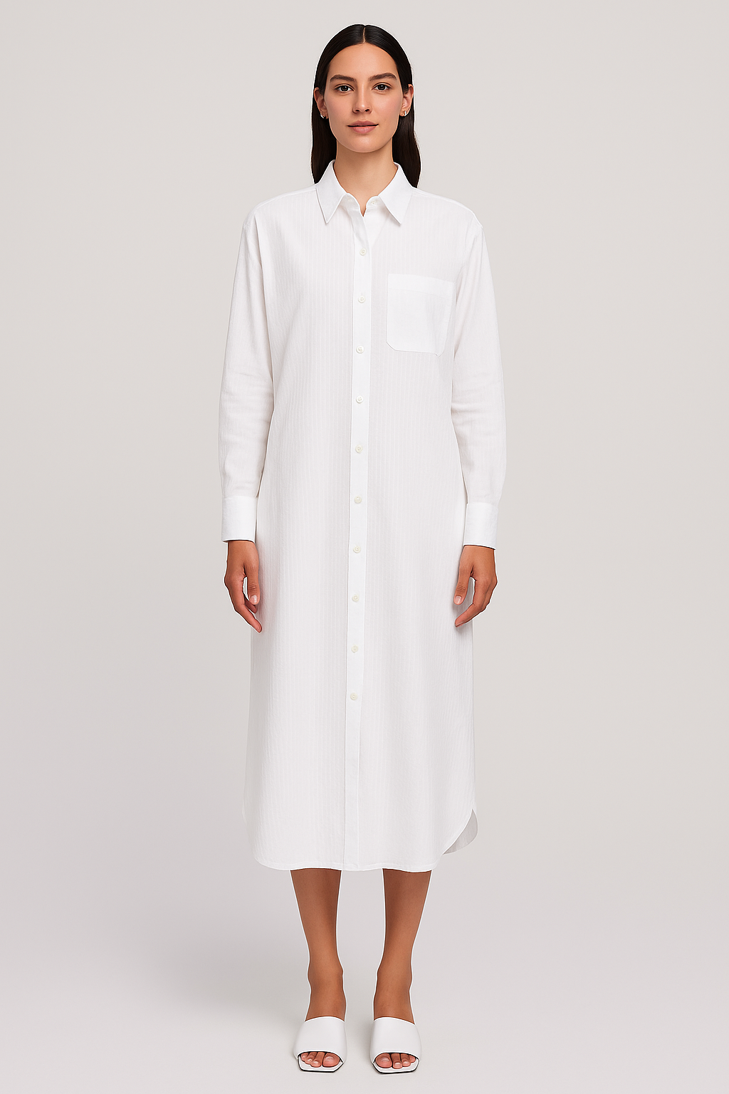 L/S BTN DOWN DRESS W