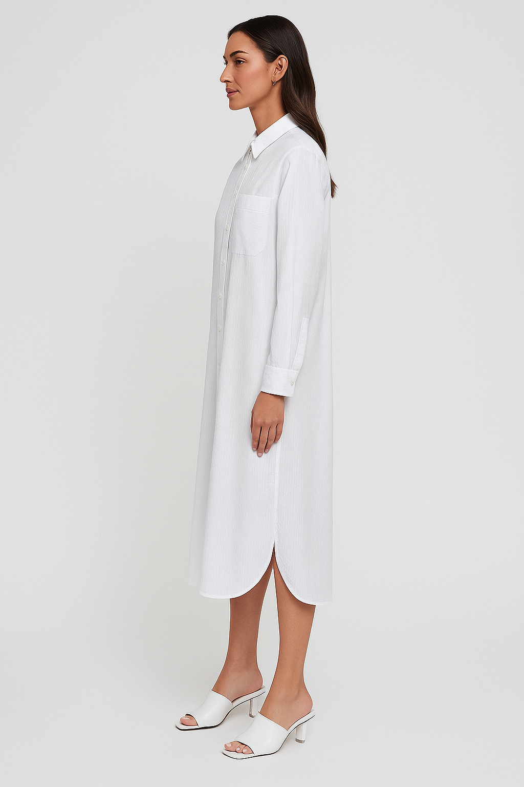 L/S BTN DOWN DRESS W