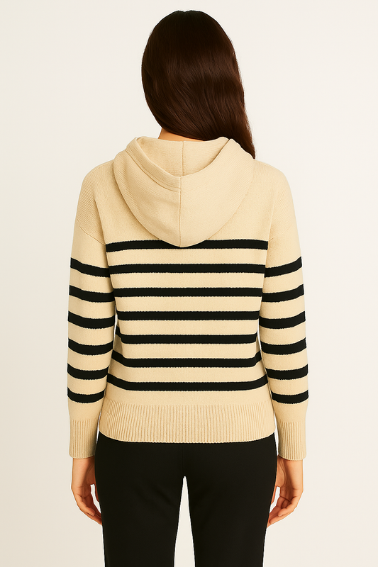 STRIPED PULL OVER HOOD