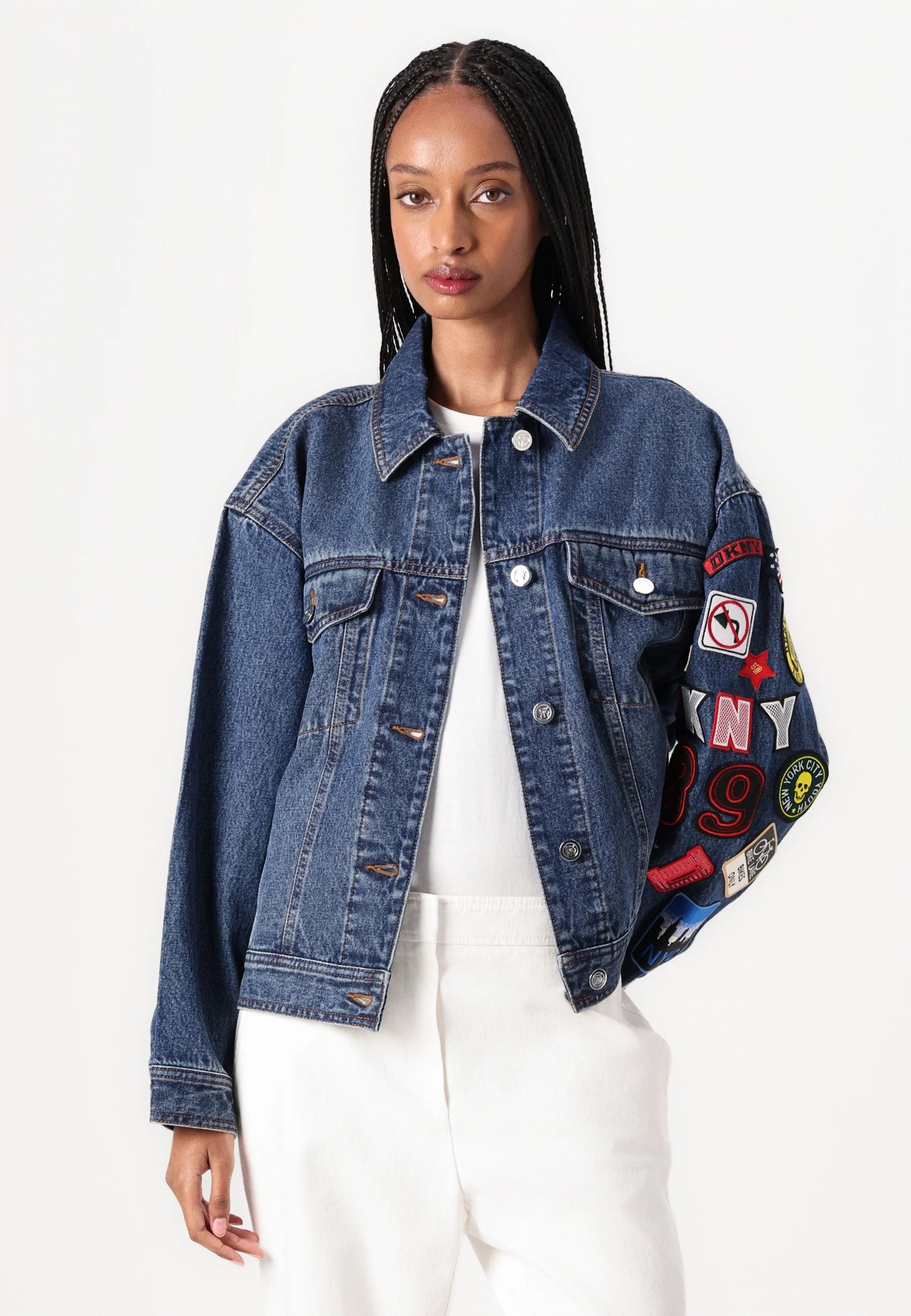 LONG SLEEVED DENIM JACKET WITH PATCHES