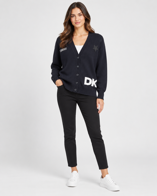 LONG SLEEVE PINS PATCHES CARDIGAN