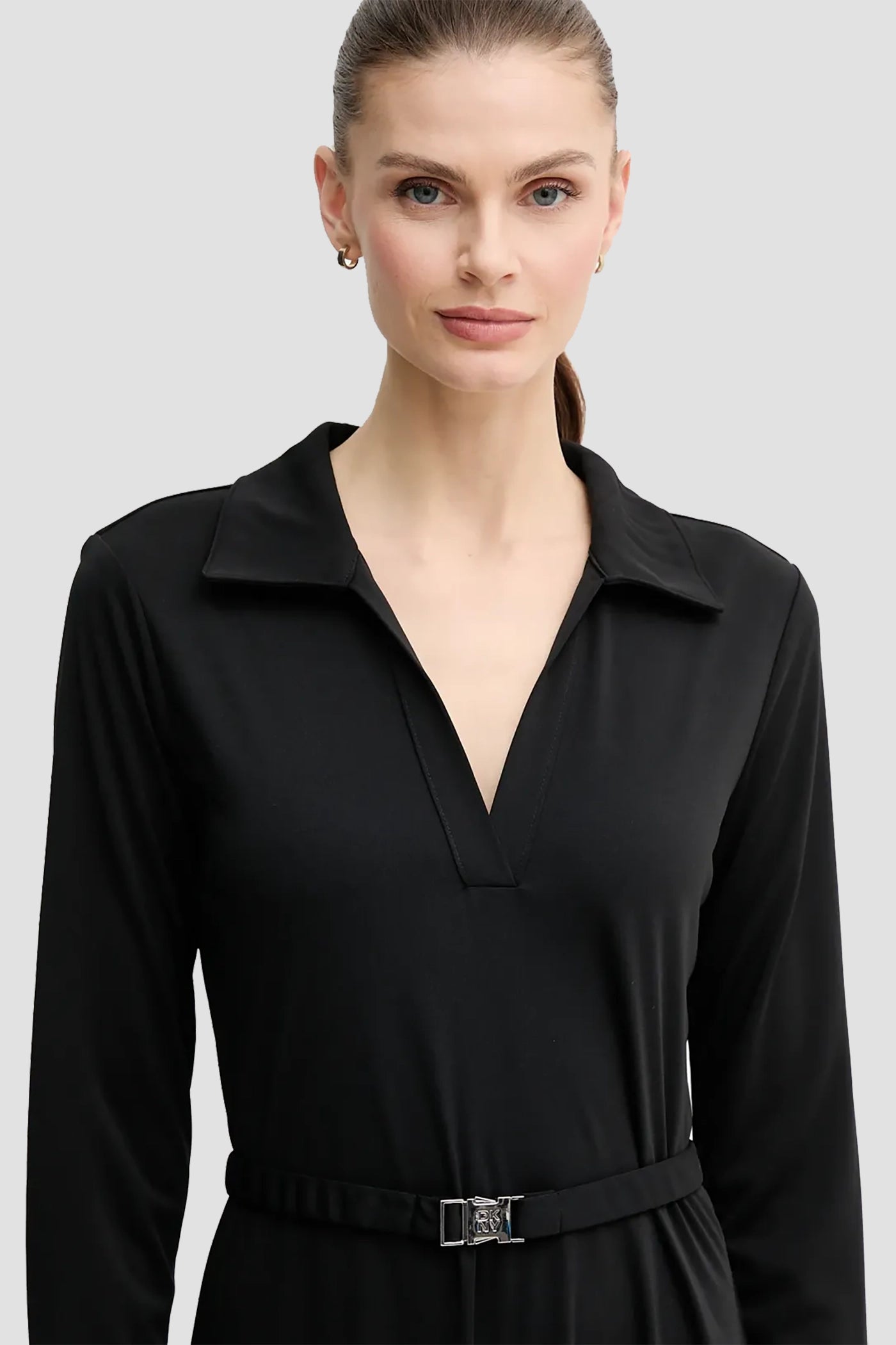 بلوزة متوسطة الطول بياقة L/S