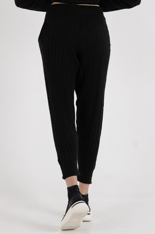 CABLE SWEATER JOGGER WITH POCKETS