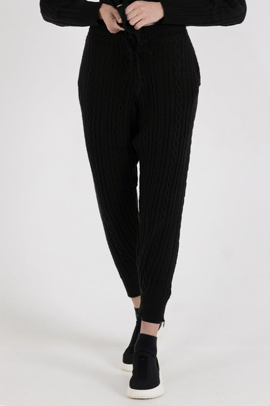 CABLE SWEATER JOGGER WITH POCKETS