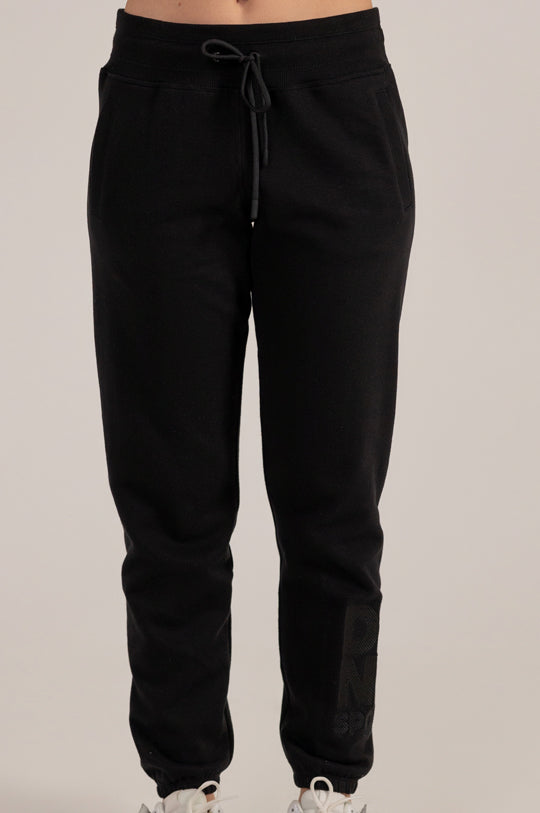 STACKED EMBROIDERED LOGO RELAXED JOGGER WITH POCKETS