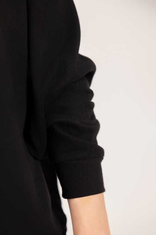 VELVET EMBROIDERY LOGO LONG LINE PULLOVER