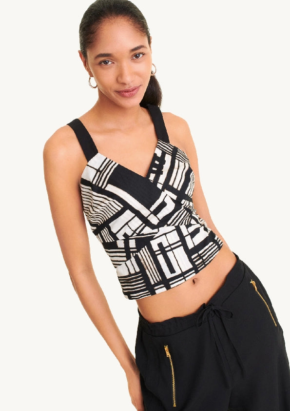 Sleeveless Printed Crop Top