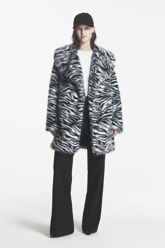 Faux Fur Snow Leopard Jacket