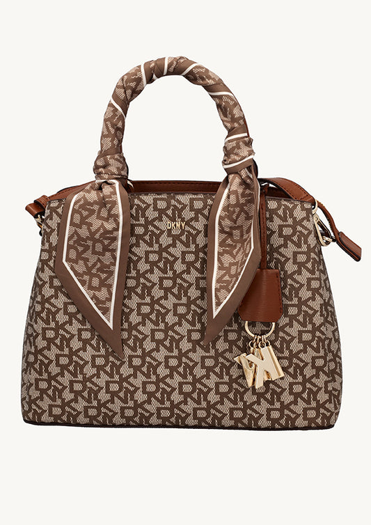 Paige Medium Satchel With Logo Scarf