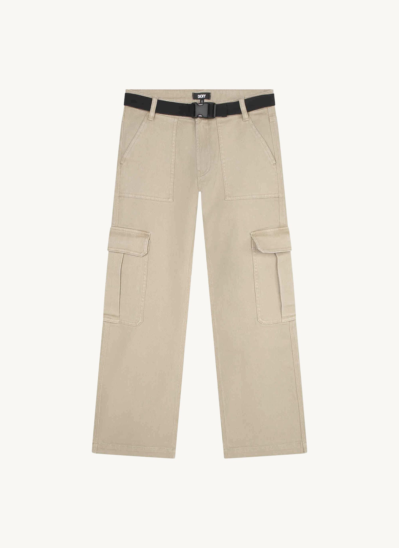 Trouser With Patch Pockets And Belt