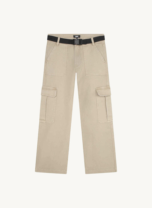 Trouser With Patch Pockets And Belt