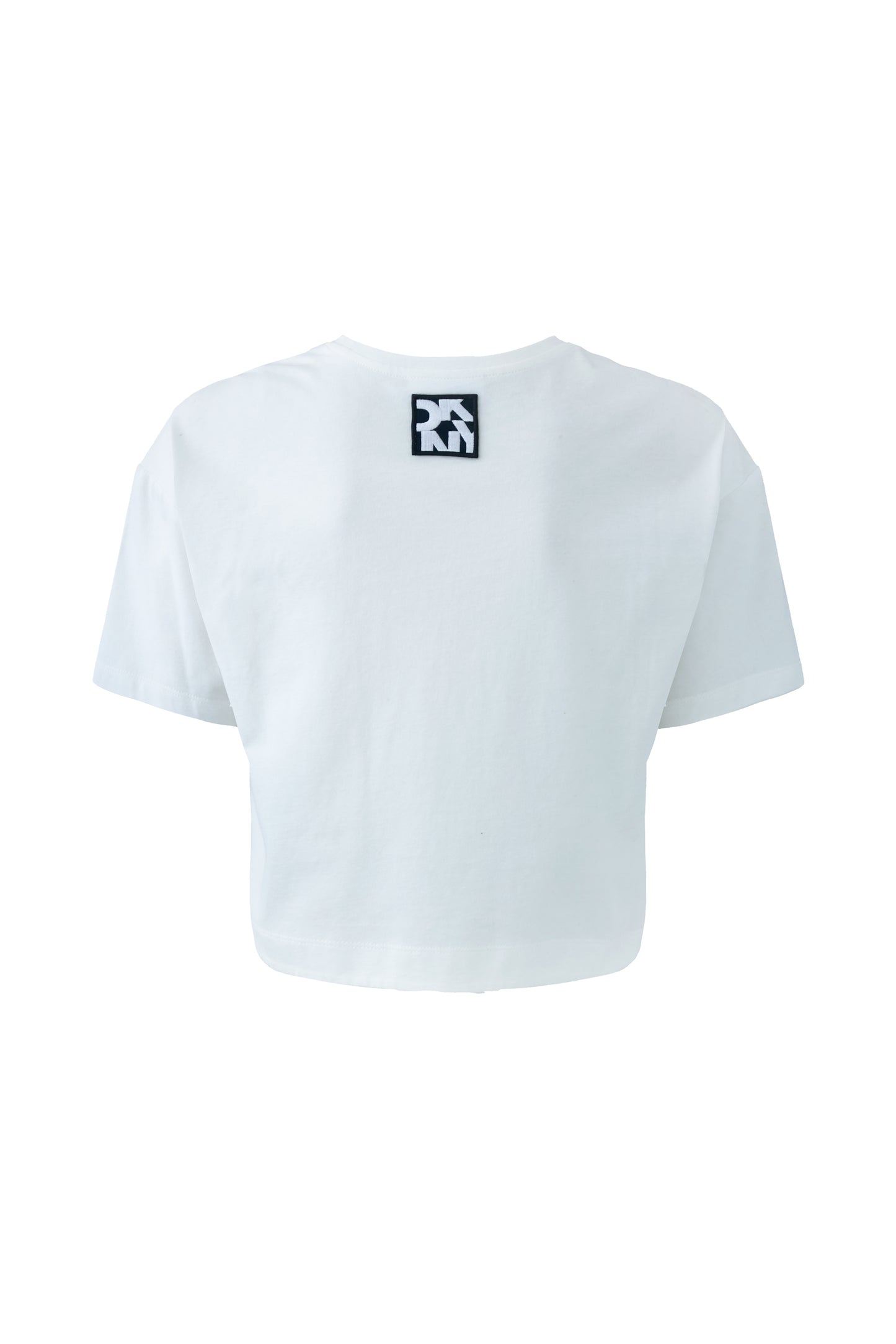 Small Sleeve Crew Neck Crop T-Shirt With Logo Patch