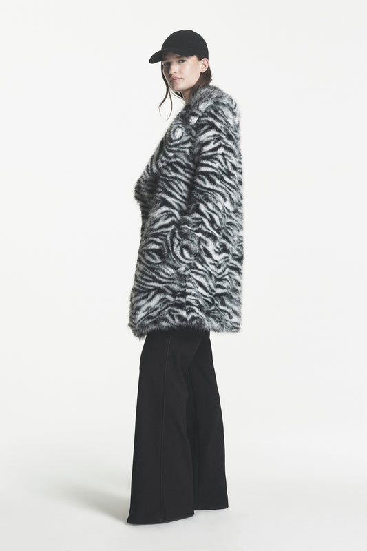 Faux Fur Snow Leopard Jacket