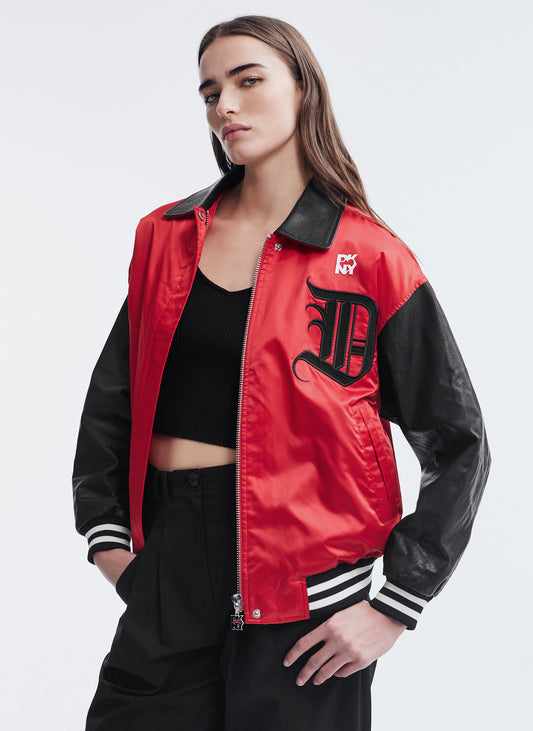 Long Sleeve Varsity Jacket With Logo