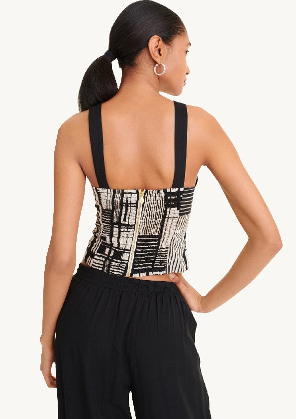 Sleeveless Printed Crop Top