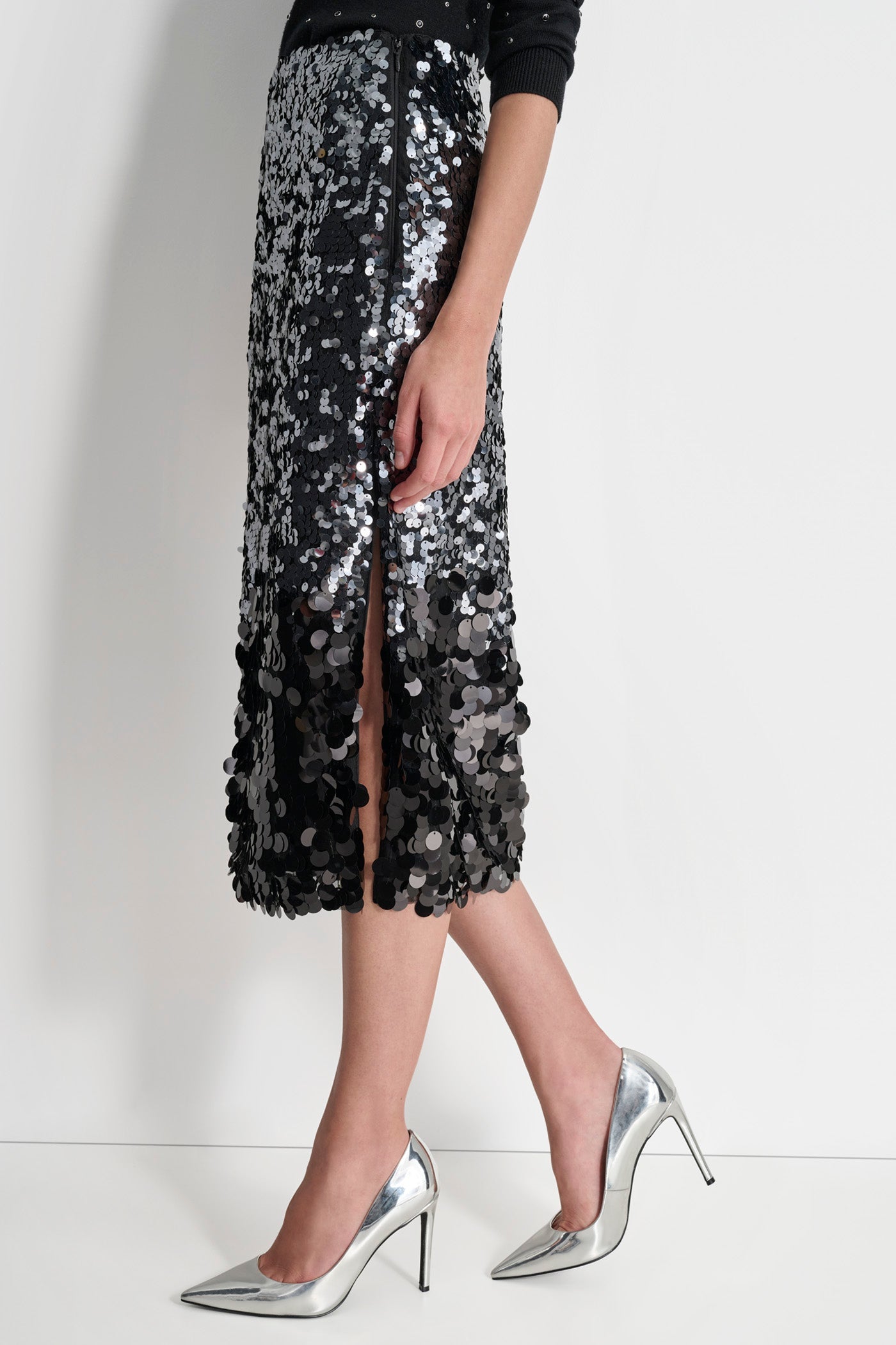 MULTI SCALE SEQUIN MIDI SKIRT