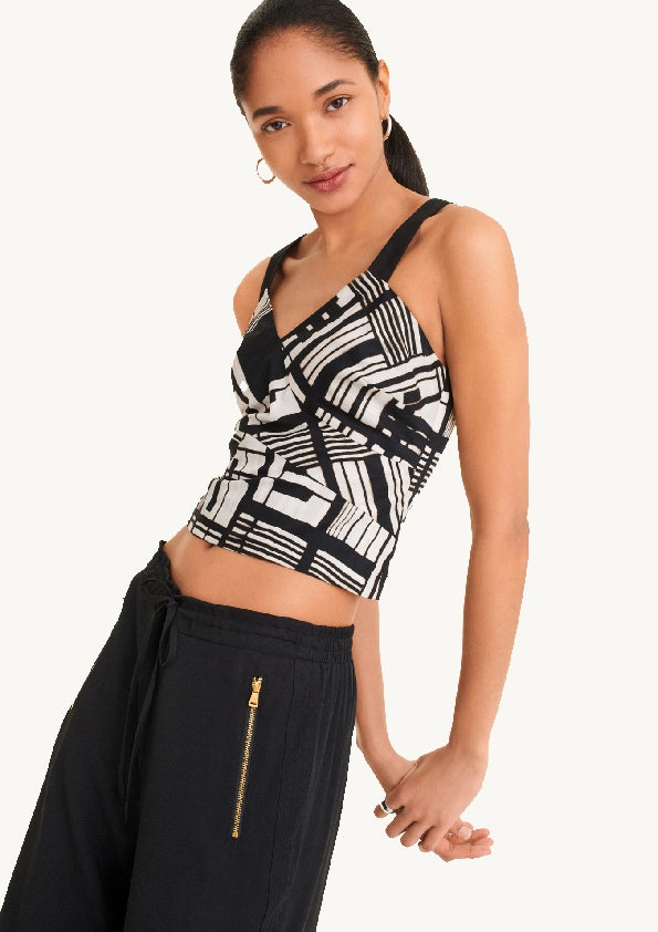 Sleeveless Printed Crop Top