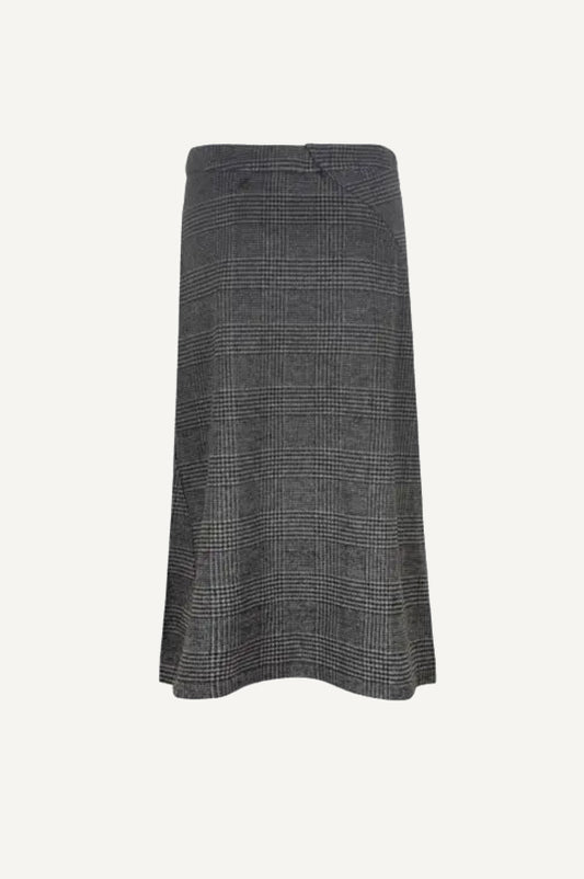 WOOL TWILL MIDI SKIRT