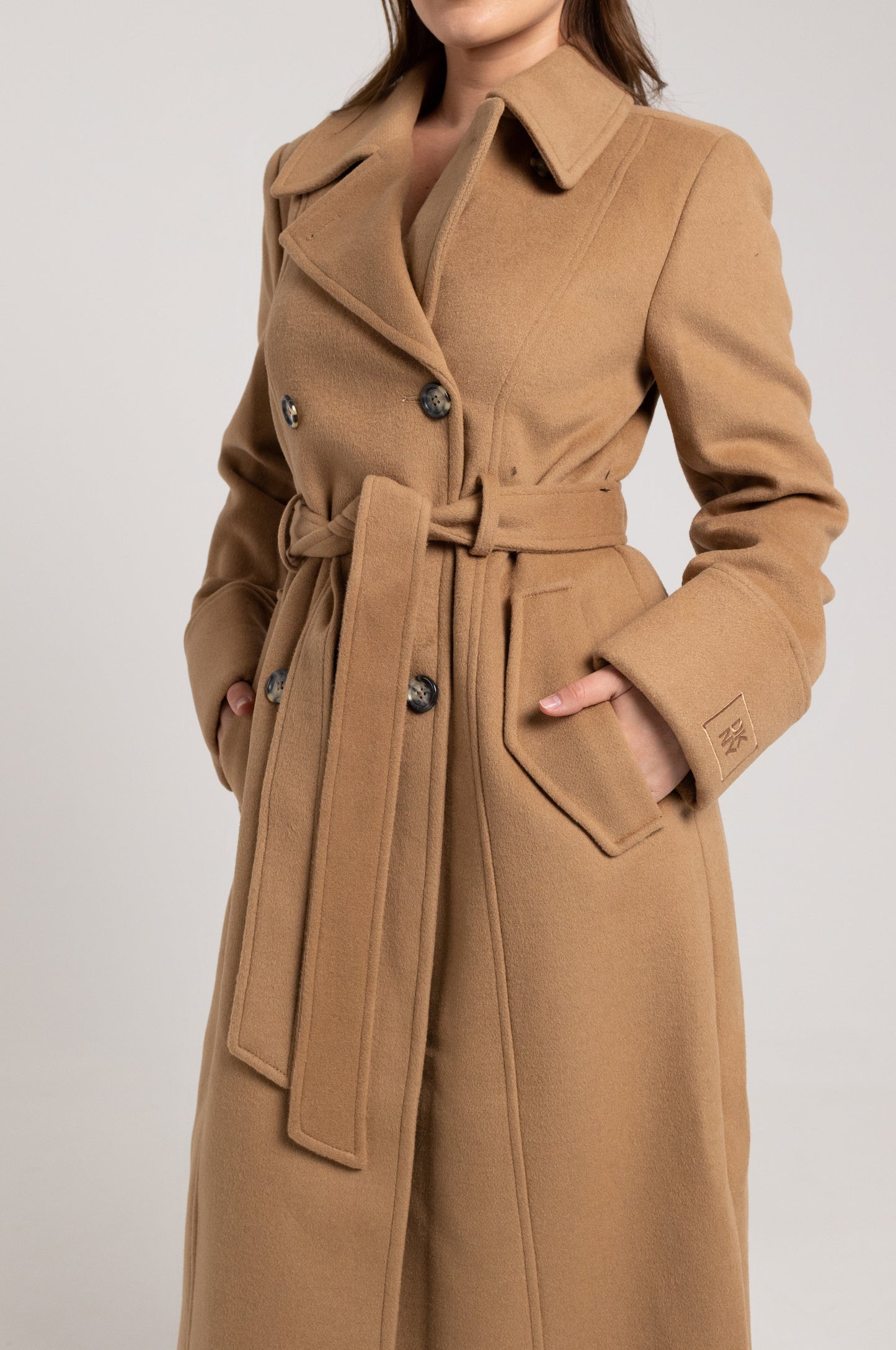 LONG SLEEVE SLIM LONG WOOL COAT