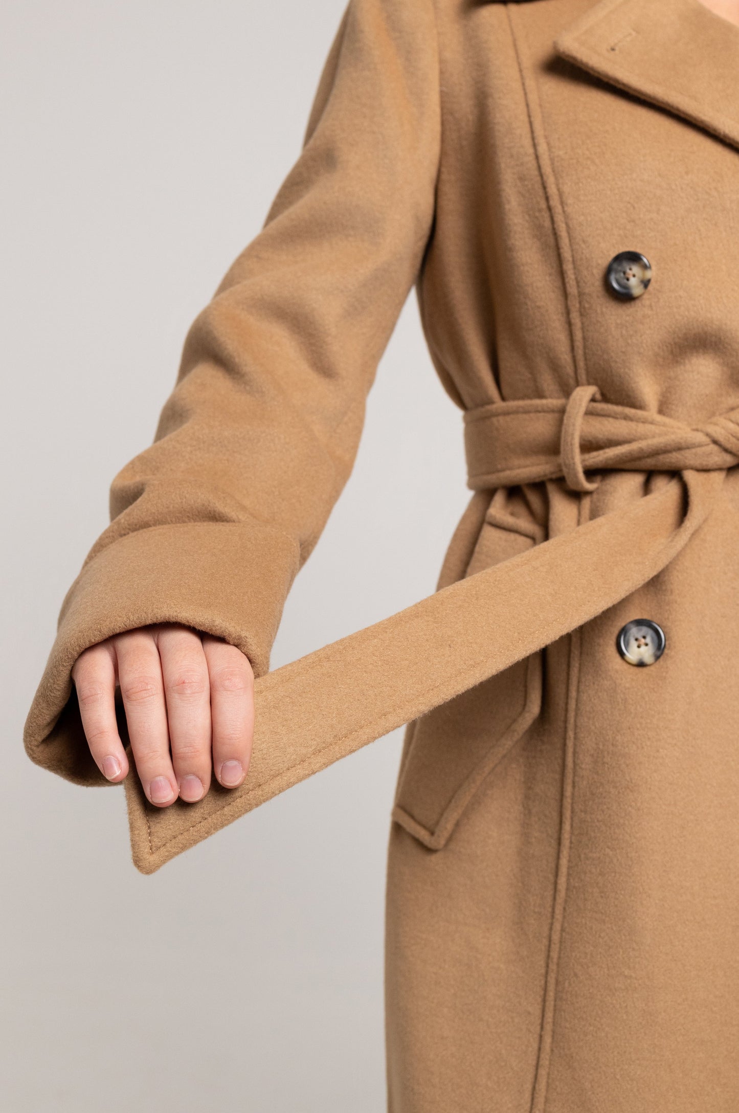 LONG SLEEVE SLIM LONG WOOL COAT