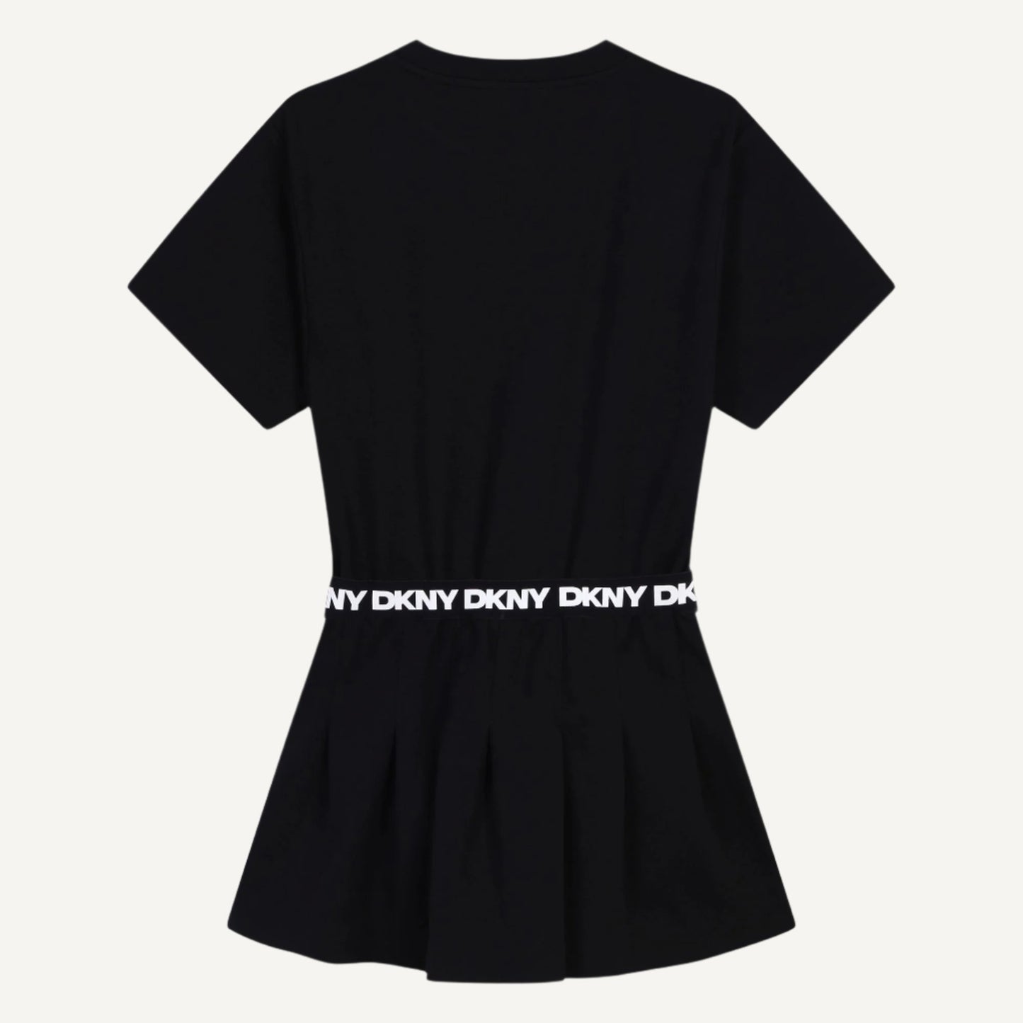 SMALL SLEEVE CREW NECK DRESS WITH LOGO WAISTBAND