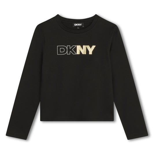 LONG SLEEVE CREW NECK TEE WITH LOGO