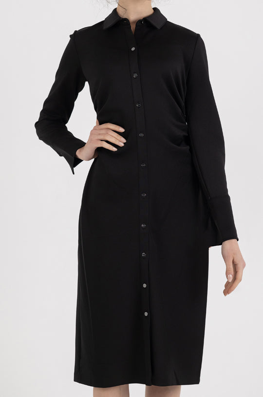 LONG SLEEVE SHIRT MIDI DRESS