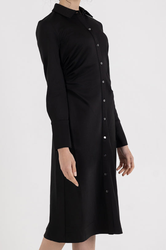 LONG SLEEVE SHIRT MIDI DRESS