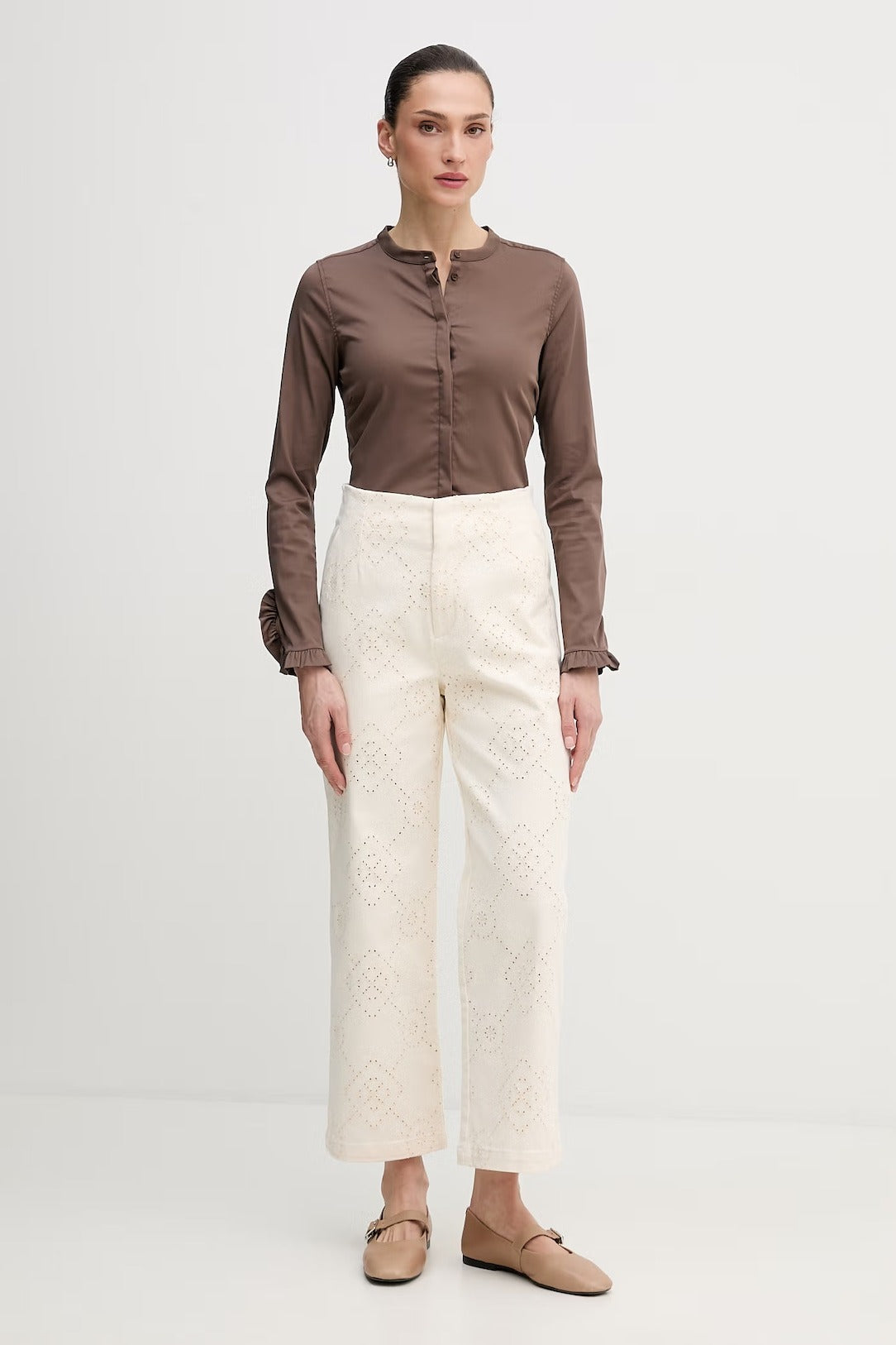 HIGH RISE ANKLE WIDE LEG PANTS