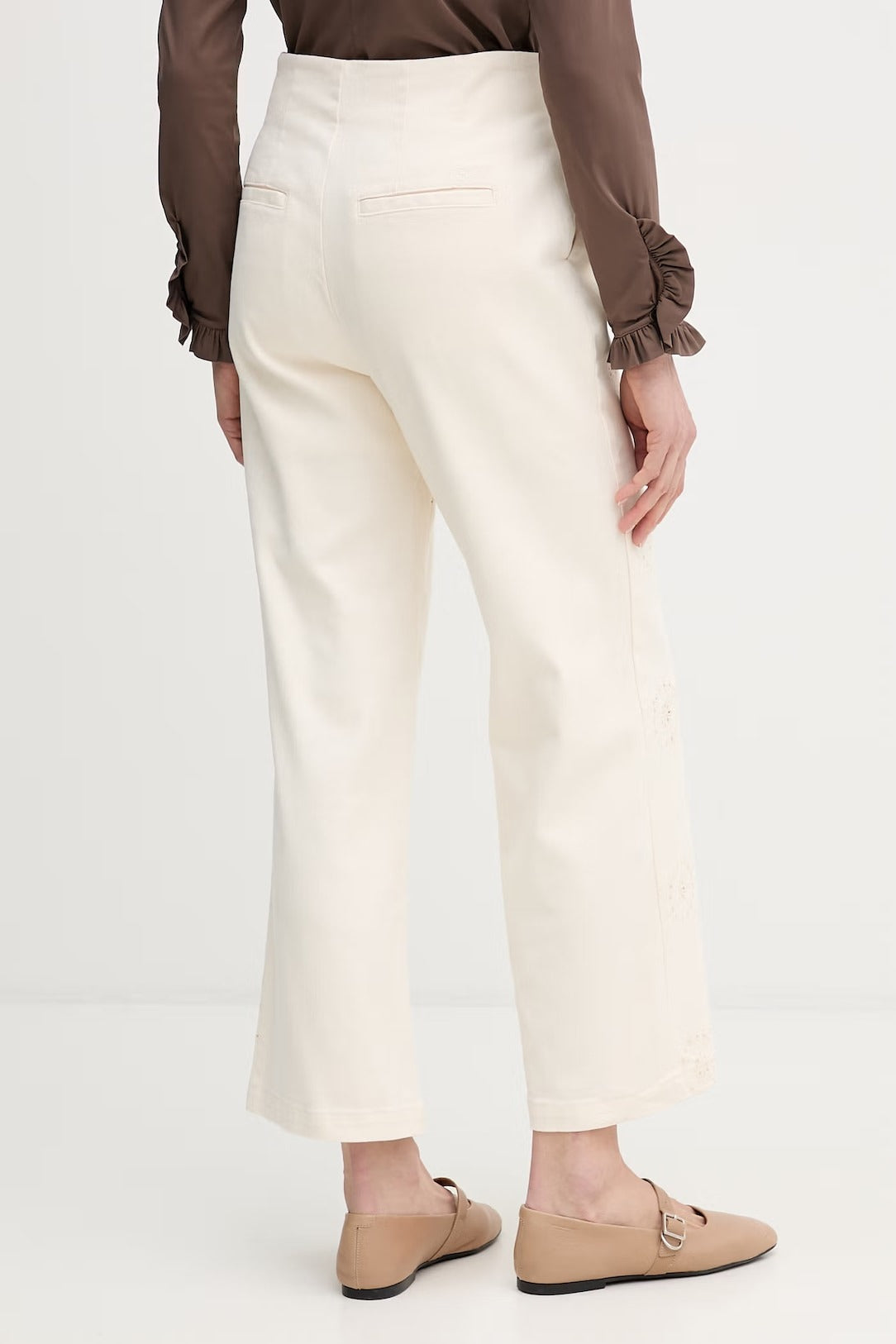 HIGH RISE ANKLE WIDE LEG PANTS