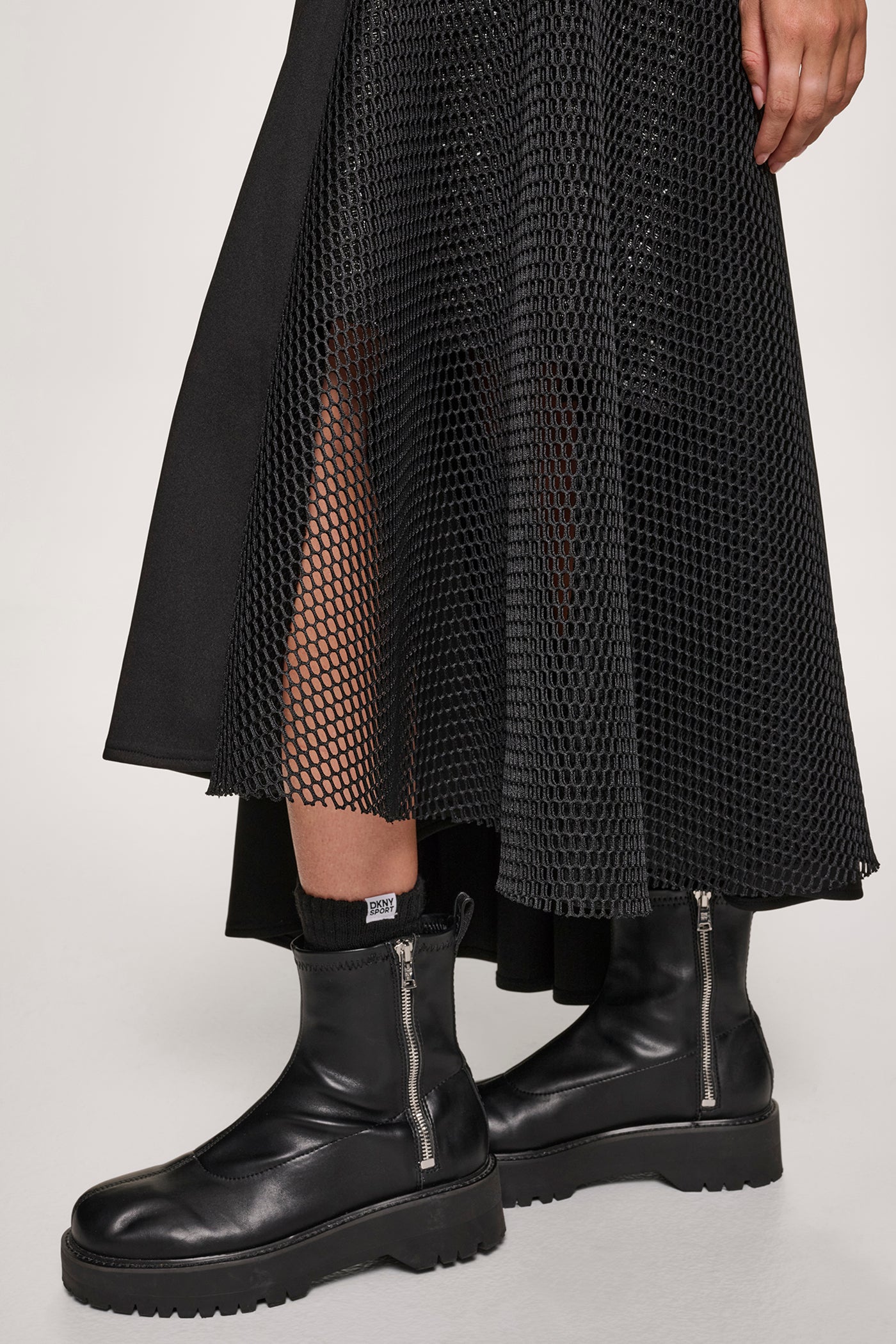 SLEEVELESS MIX MEDIA PANEL DRESS