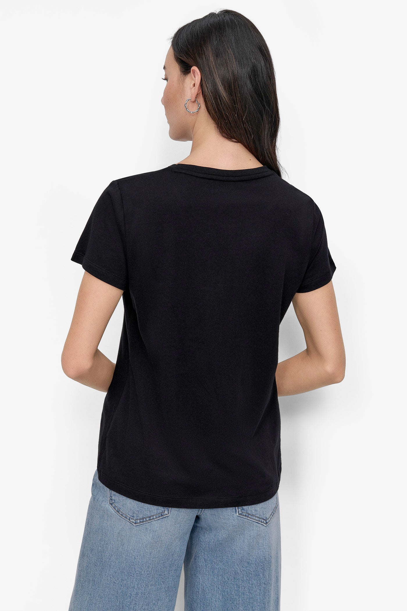 FLOCKED LOGO CREW NECK TEE