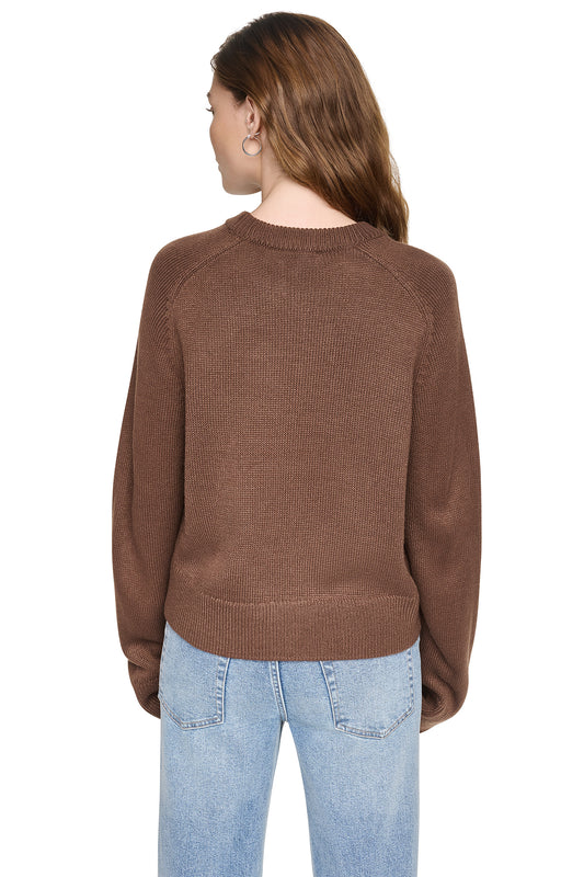 CONTRAST VARSITY LOGO SWEATER