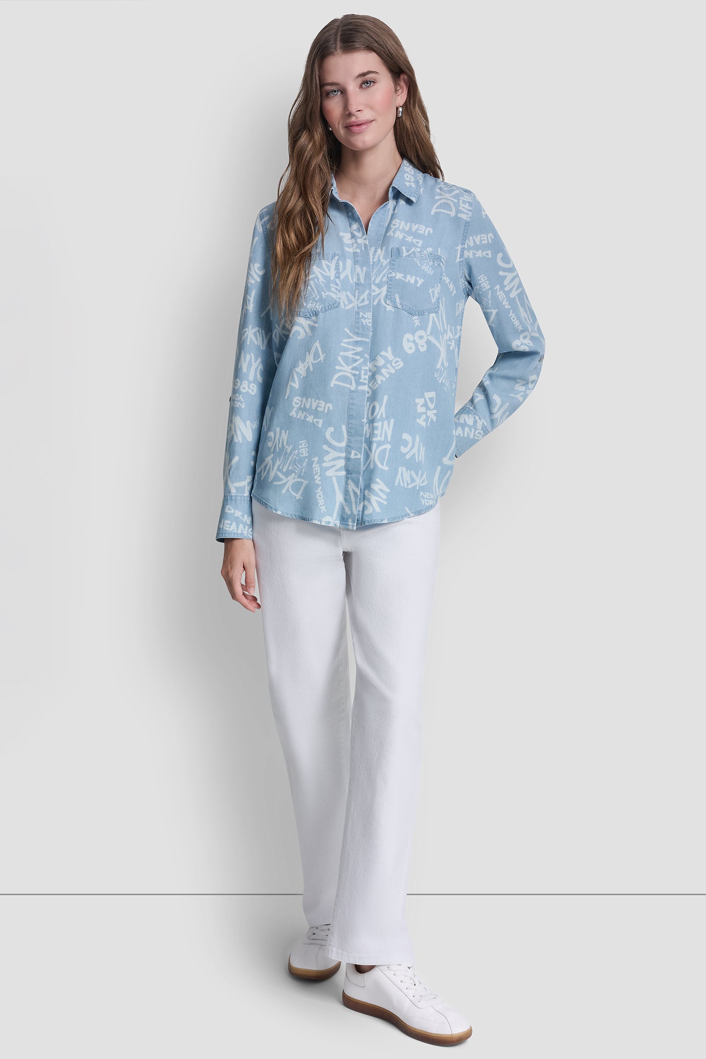 GARMENT DYE  PRINT SHIRT