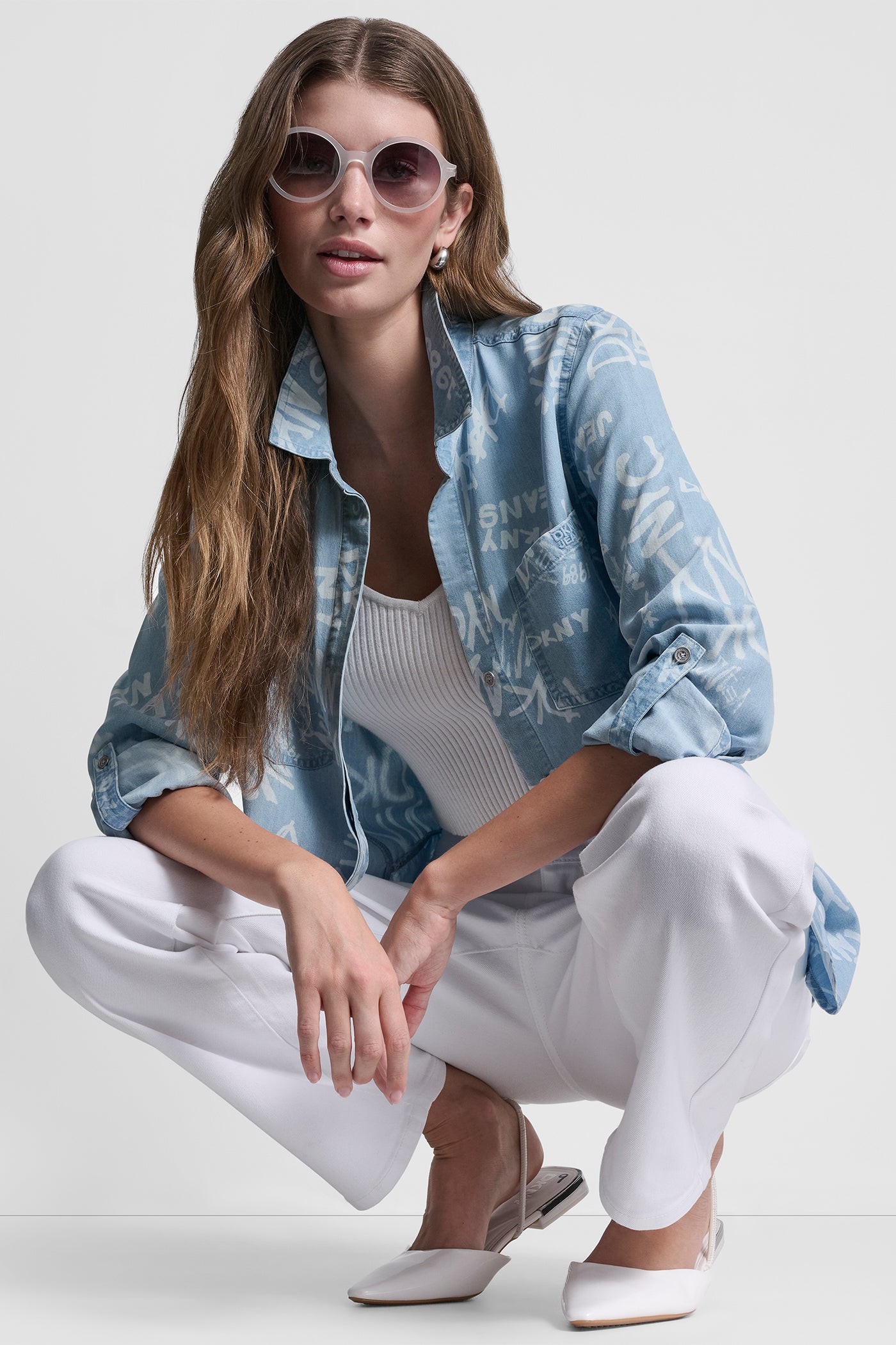 GARMENT DYE  PRINT SHIRT