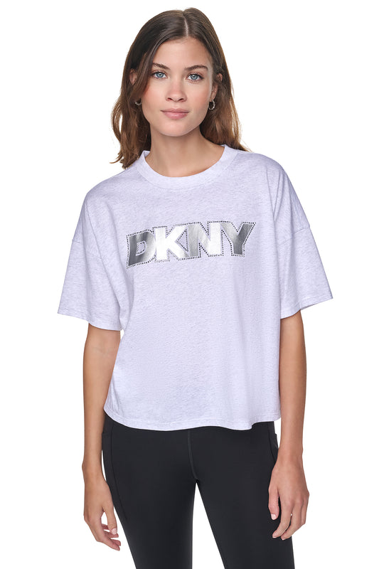DKNY DISTRESSED FOIL LOGO TEE