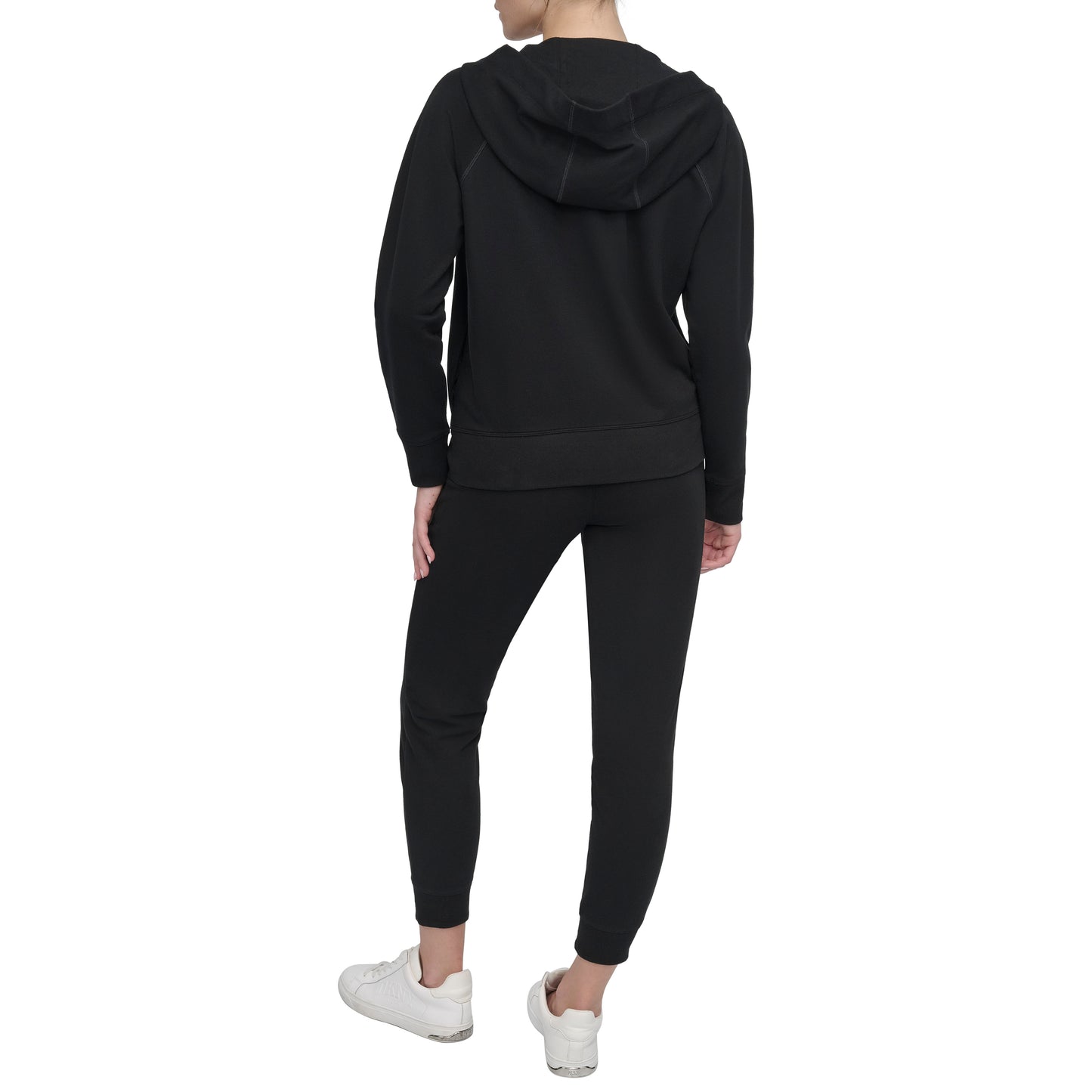 TWO TONE LOGO DRAWCORD ZIP HOODIE