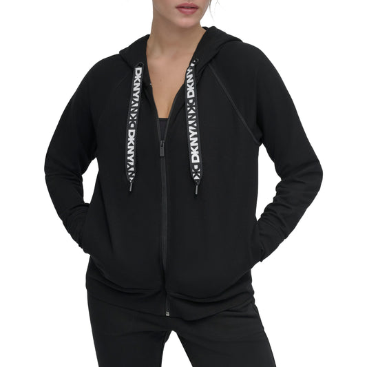 TWO TONE LOGO DRAWCORD ZIP HOODIE